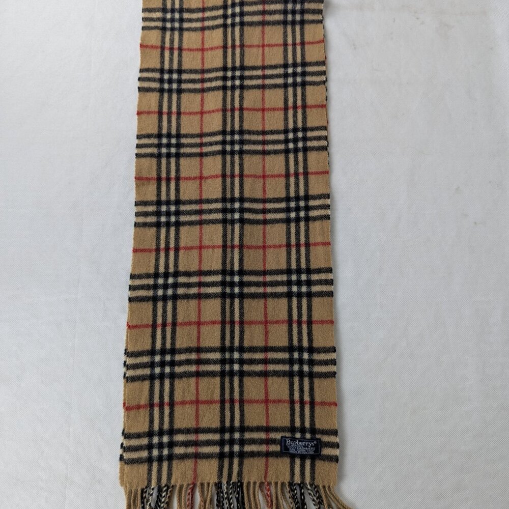 BURBERRY Cashmere Nova Check Scarf – Authentic Green Plaid – RARE FIND – FAST - Picture 4 of 7
